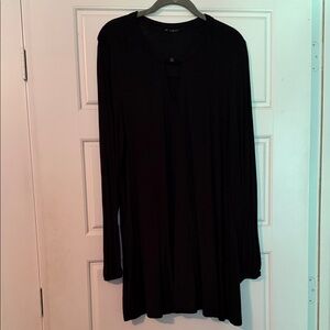Anne Carson Black Long Sleeve Tunic with Button Detail